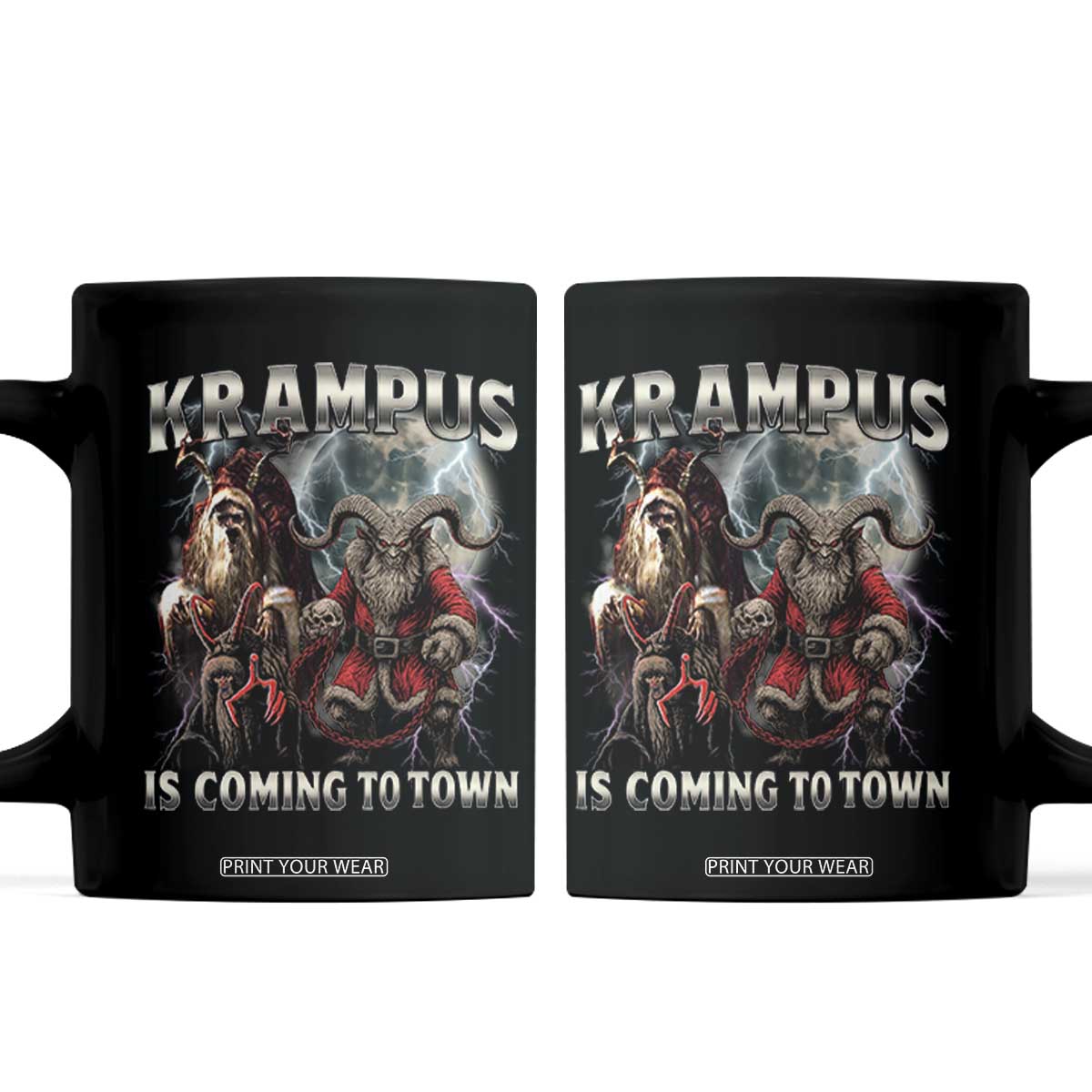 Krampus Is Coming To Town Coffee Mug Vintage Gothic Dark Xmas Gift Horror Holiday TS10 Black Print Your Wear