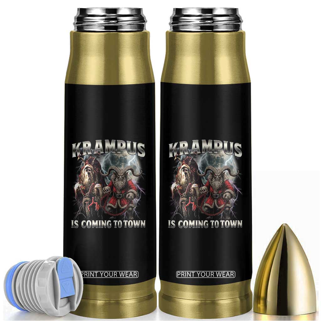 Krampus Is Coming To Town Bullet Tumbler Vintage Gothic Dark Xmas Gift Horror Holiday TS10 Black Print Your Wear
