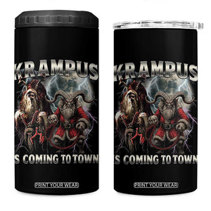 Krampus Is Coming To Town 4 in 1 Can Cooler Tumbler Vintage Gothic Dark Xmas Gift Horror Holiday TS10 One Size: 16 oz Black Print Your Wear