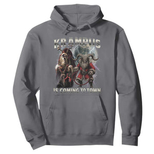 Krampus Is Coming To Town Hoodie Vintage Gothic Dark Xmas Gift Horror Holiday TS10 Charcoal Print Your Wear