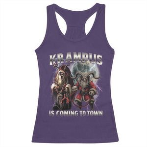 Krampus Is Coming To Town Racerback Tank Top Vintage Gothic Dark Xmas Gift Horror Holiday TS10 Purple Print Your Wear