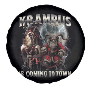 Krampus Is Coming To Town Spare Tire Cover Vintage Gothic Dark Xmas Gift Horror Holiday TS10 Print Your Wear