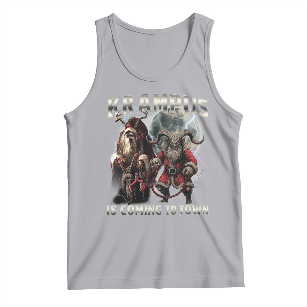 Krampus Is Coming To Town Tank Top Vintage Gothic Dark Xmas Gift Horror Holiday TS10 Athletic Heather Print Your Wear