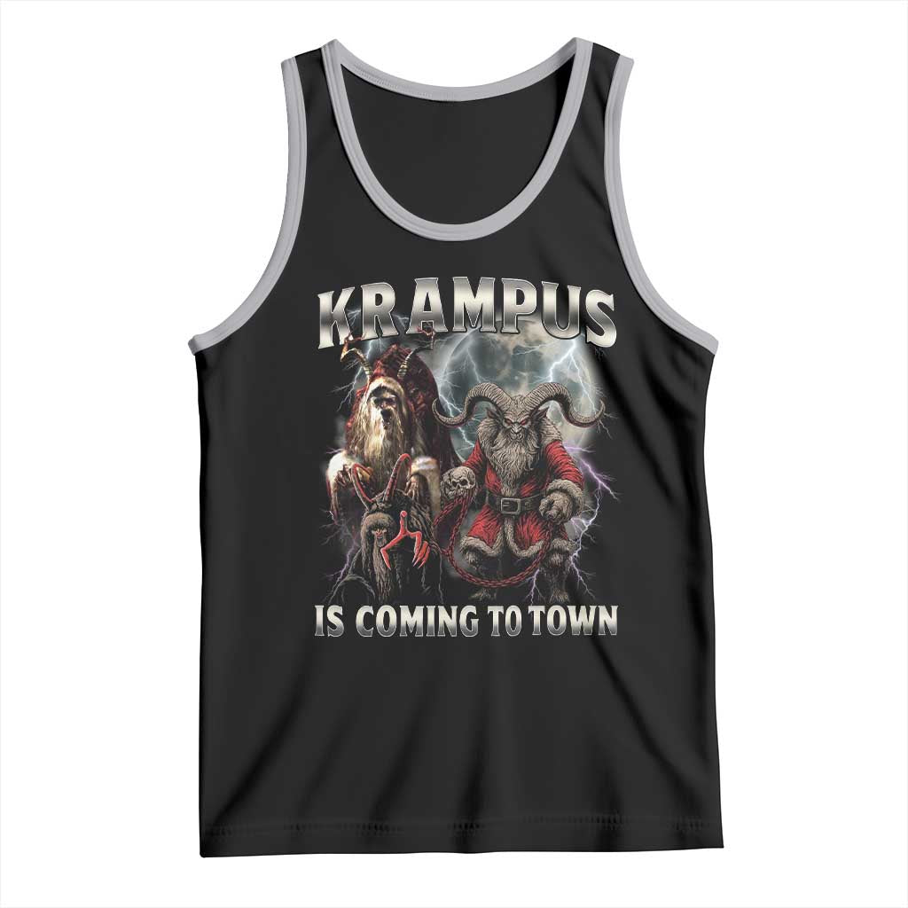 Krampus Is Coming To Town Tank Top Vintage Gothic Dark Xmas Gift Horror Holiday TS10 Black Athletic Heather Print Your Wear