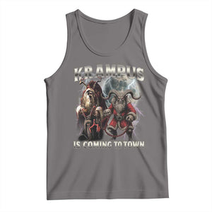 Krampus Is Coming To Town Tank Top Vintage Gothic Dark Xmas Gift Horror Holiday TS10 Deep Heather Print Your Wear