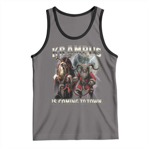 Krampus Is Coming To Town Tank Top Vintage Gothic Dark Xmas Gift Horror Holiday TS10 Deep Heather Black Print Your Wear