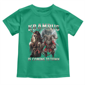 Krampus Is Coming To Town Toddler T Shirt Vintage Gothic Dark Xmas Gift Horror Holiday TS10 Irish Green Print Your Wear