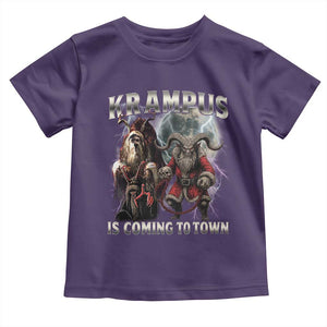 Krampus Is Coming To Town Toddler T Shirt Vintage Gothic Dark Xmas Gift Horror Holiday TS10 Purple Print Your Wear