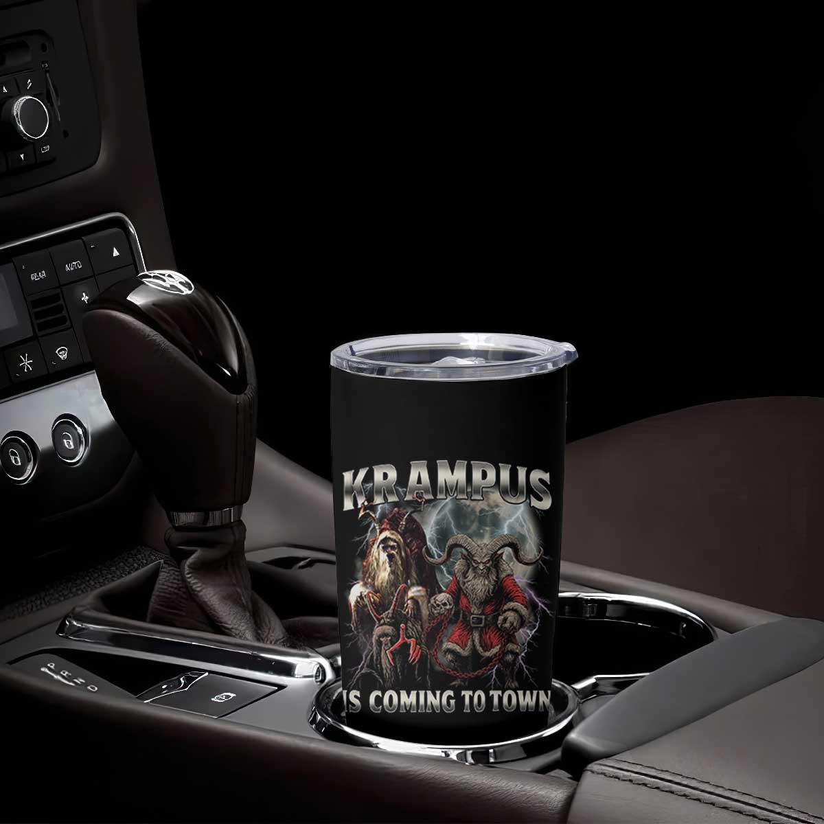 Krampus Is Coming To Town Tumbler Cup Vintage Gothic Dark Xmas Gift Horror Holiday TS10 Print Your Wear