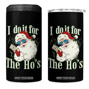 I Do It For The Hos 4 in 1 Can Cooler Tumbler Rude Offensive Christmas Santa Face Retro Bootleg TS10 One Size: 16 oz Black Print Your Wear