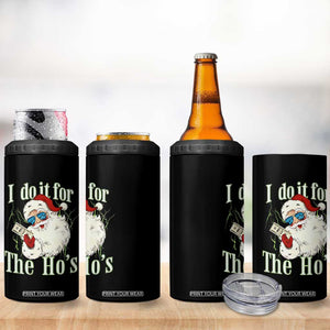I Do It For The Hos 4 in 1 Can Cooler Tumbler Rude Offensive Christmas Santa Face Retro Bootleg TS10 Print Your Wear