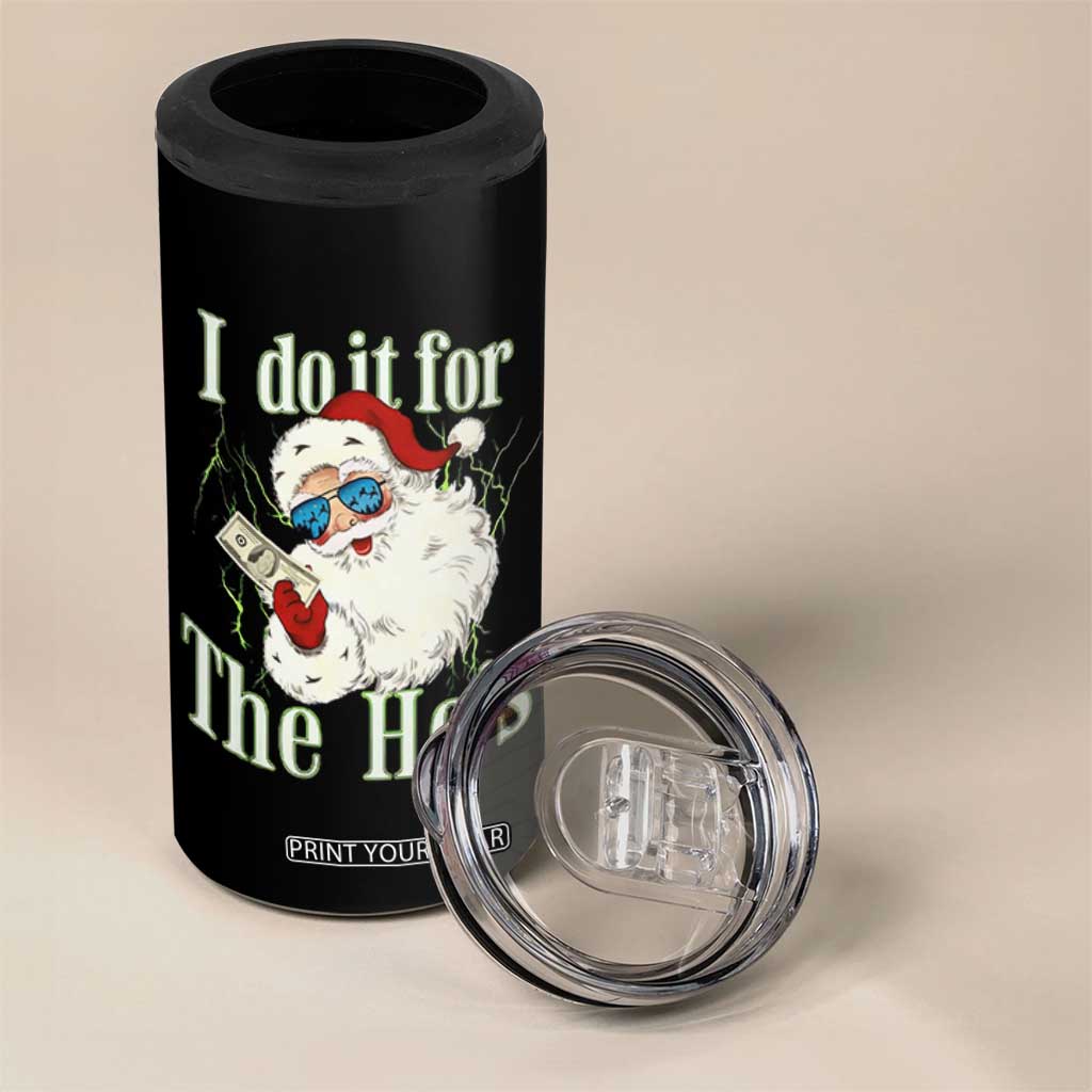 I Do It For The Hos 4 in 1 Can Cooler Tumbler Rude Offensive Christmas Santa Face Retro Bootleg TS10 Print Your Wear