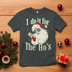 I Do It For The Hos T Shirt Rude Offensive Christmas Santa Face Retro Bootleg TS10 Dark Heather Print Your Wear