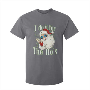 I Do It For The Hos T Shirt For Kid Rude Offensive Christmas Santa Face Retro Bootleg TS10 Charcoal Print Your Wear