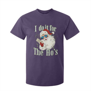 I Do It For The Hos T Shirt For Kid Rude Offensive Christmas Santa Face Retro Bootleg TS10 Purple Print Your Wear