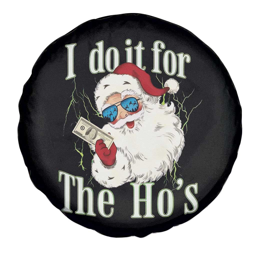 I Do It For The Hos Spare Tire Cover Rude Offensive Christmas Santa Face Retro Bootleg TS10 Print Your Wear