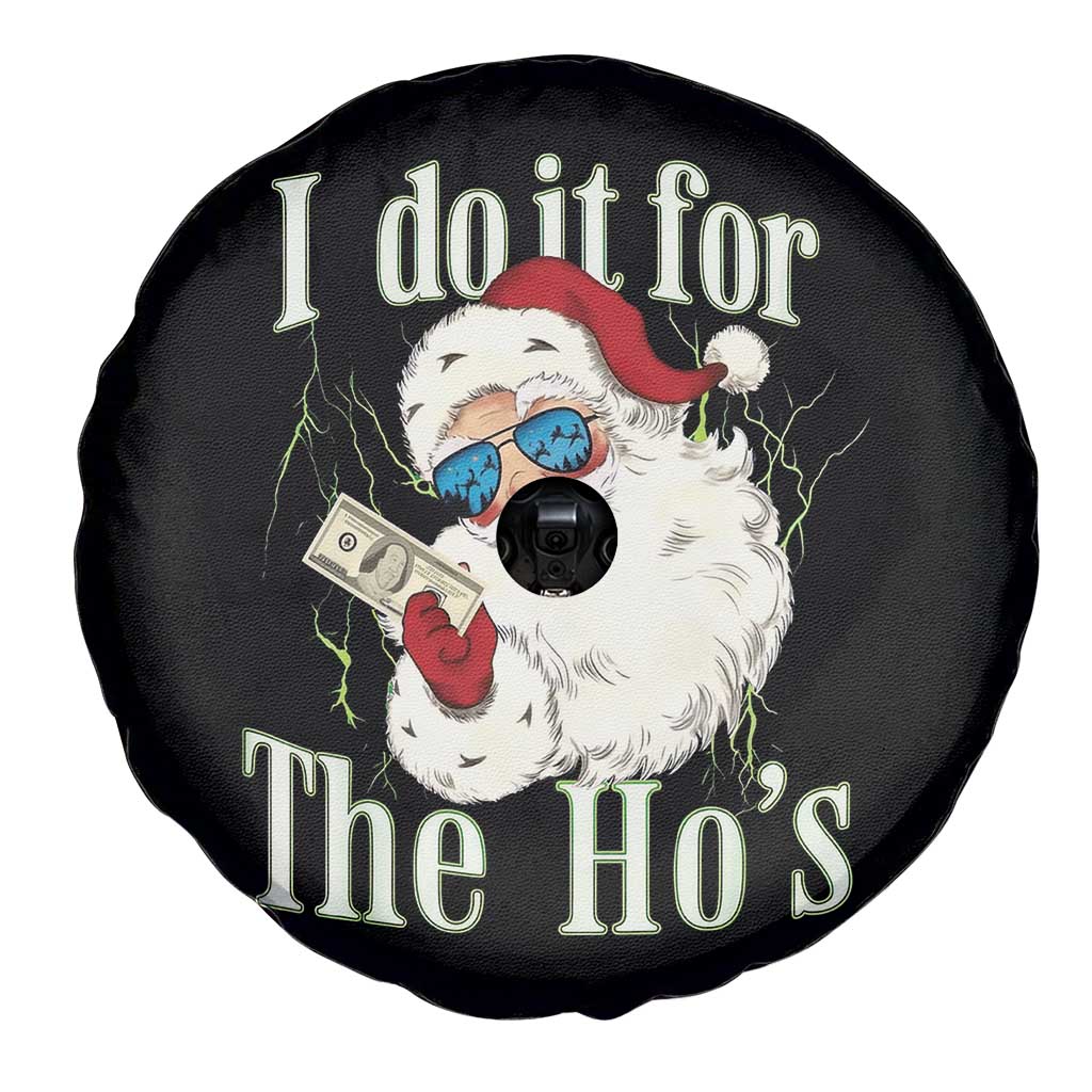 I Do It For The Hos Spare Tire Cover Rude Offensive Christmas Santa Face Retro Bootleg TS10 Print Your Wear