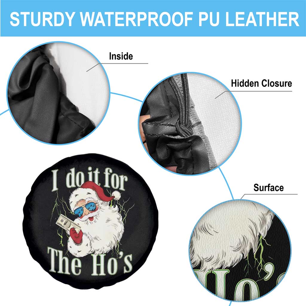 I Do It For The Hos Spare Tire Cover Rude Offensive Christmas Santa Face Retro Bootleg TS10 Print Your Wear