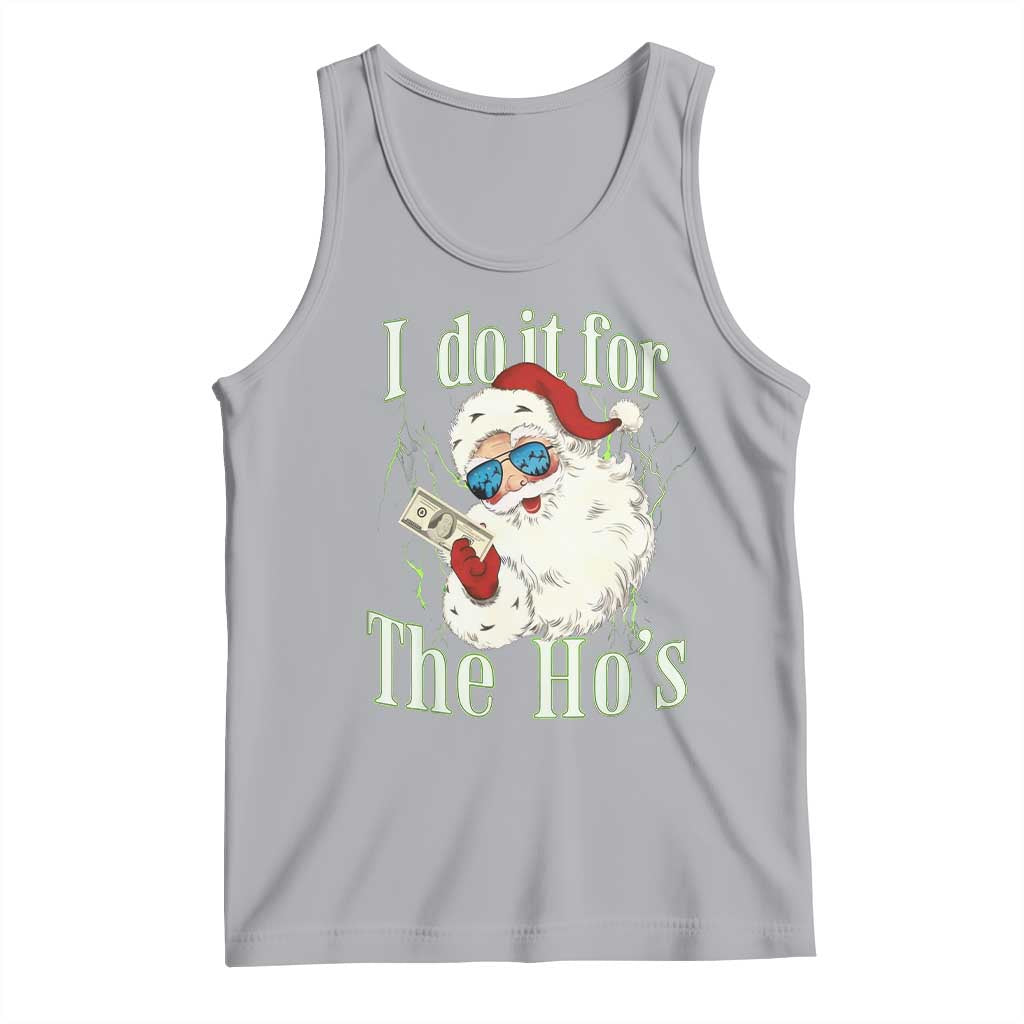 I Do It For The Hos Tank Top Rude Offensive Christmas Santa Face Retro Bootleg TS10 Athletic Heather Print Your Wear