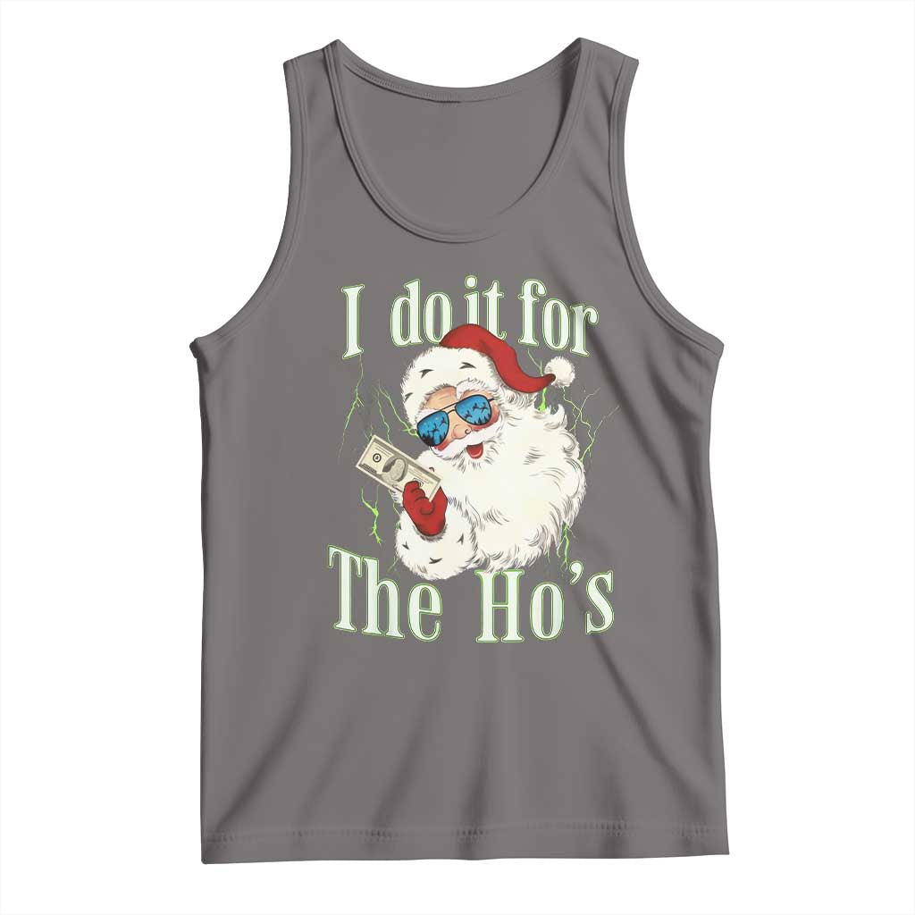 I Do It For The Hos Tank Top Rude Offensive Christmas Santa Face Retro Bootleg TS10 Deep Heather Print Your Wear