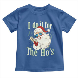 I Do It For The Hos Toddler T Shirt Rude Offensive Christmas Santa Face Retro Bootleg TS10 Royal Blue Print Your Wear