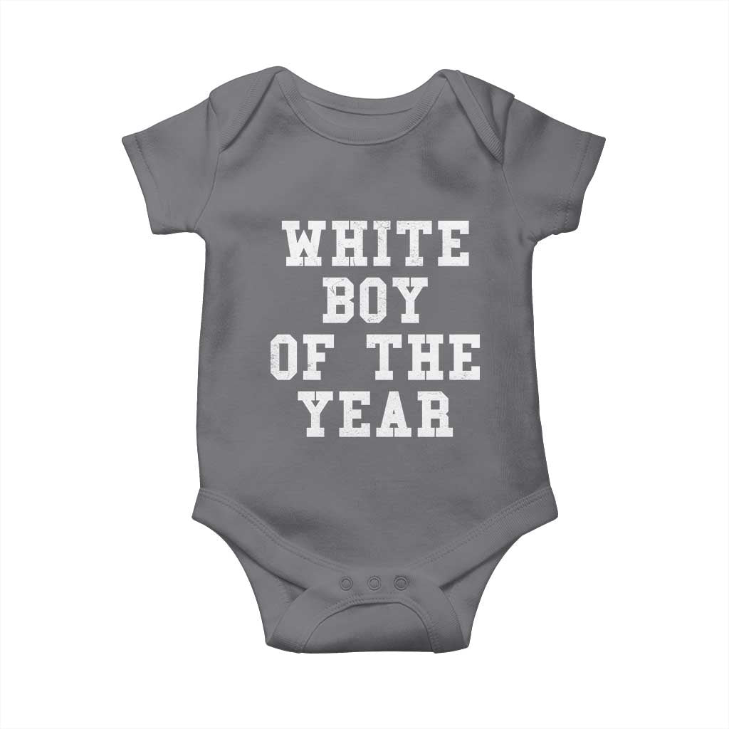 White Boy Of The Year Baby Onesie - Funny Gift For Him Humor Baby Bodysuit TS10 Charcoal Print Your Wear