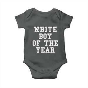 White Boy Of The Year Baby Onesie - Funny Gift For Him Humor Baby Bodysuit TS10 Dark Heather Print Your Wear