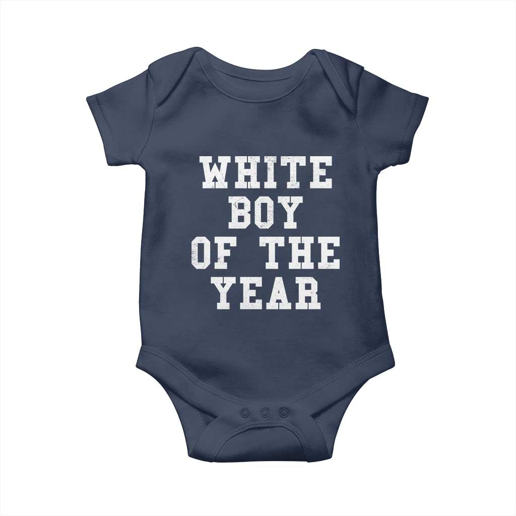 White Boy Of The Year Baby Onesie - Funny Gift For Him Humor Baby Bodysuit TS10 Navy Print Your Wear