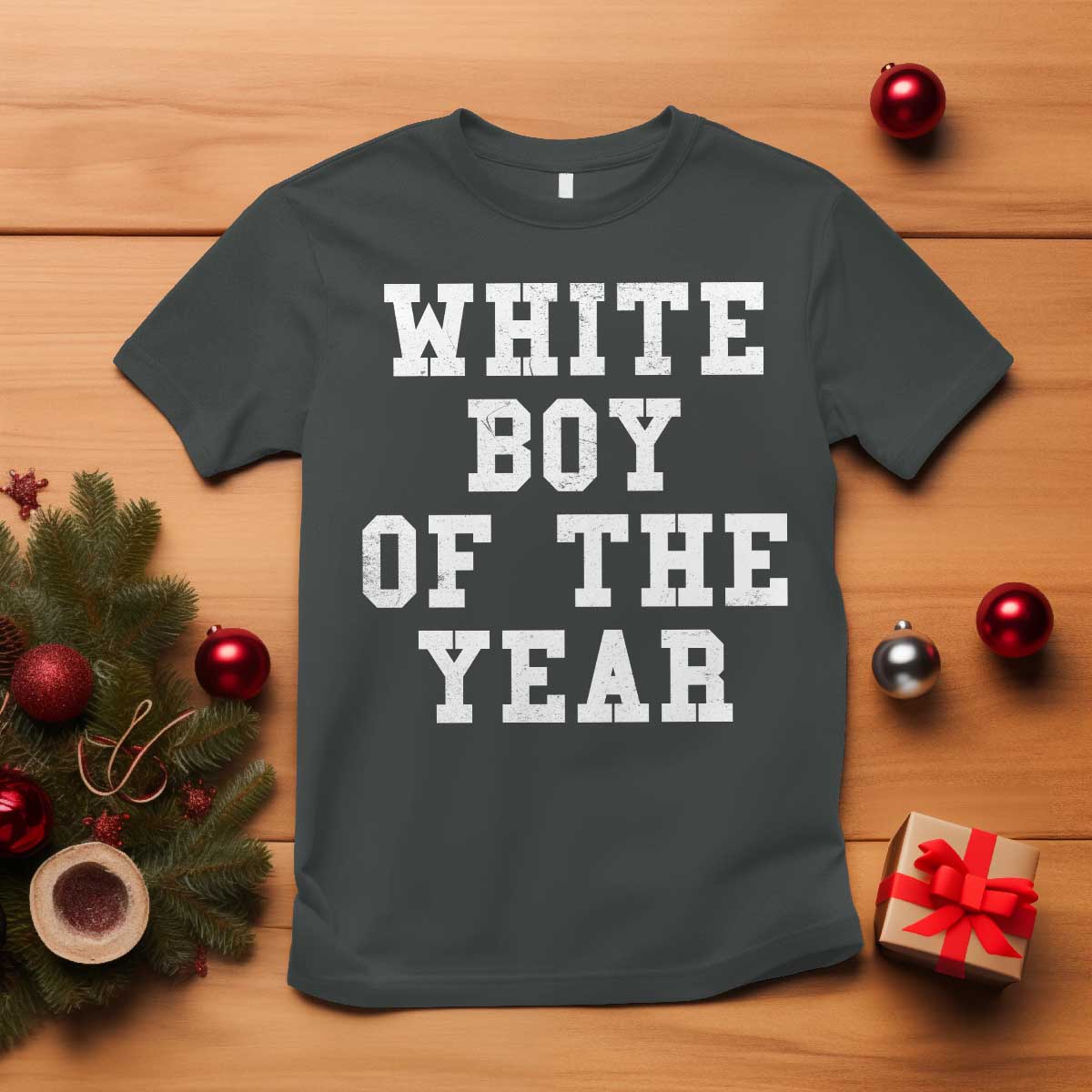 White Boy Of The Year T Shirt Funny Gift For Him TS10 Dark Heather Print Your Wear