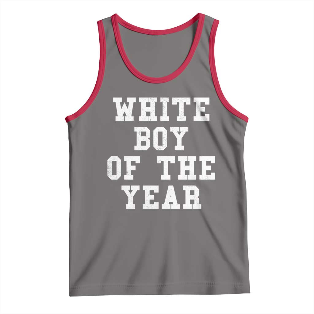 White Boy Of The Year Tank Top Funny Gift For Him TS10 Deep Heather Red Print Your Wear