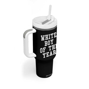 White Boy Of The Year Tumbler With Handle Funny Gift For Him TS10 Print Your Wear