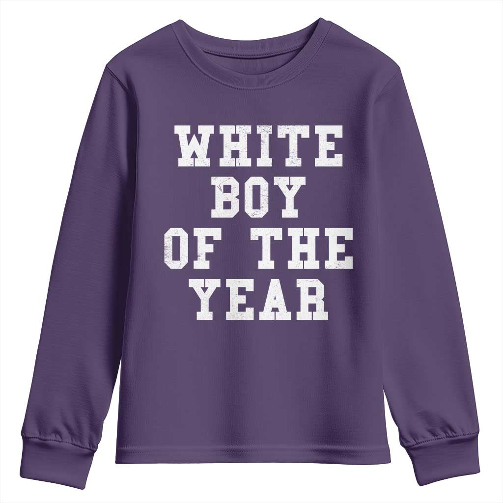 White Boy Of The Year Youth Sweatshirt Funny Gift For Him TS10 Purple Print Your Wear