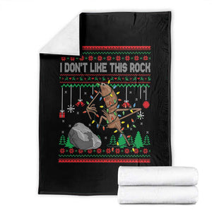 Christmas Marcus The Worm Meme Throw Blanket I Dont Like This Rock Brainrot Funny Ugly Xmas TS10 Black Print Your Wear