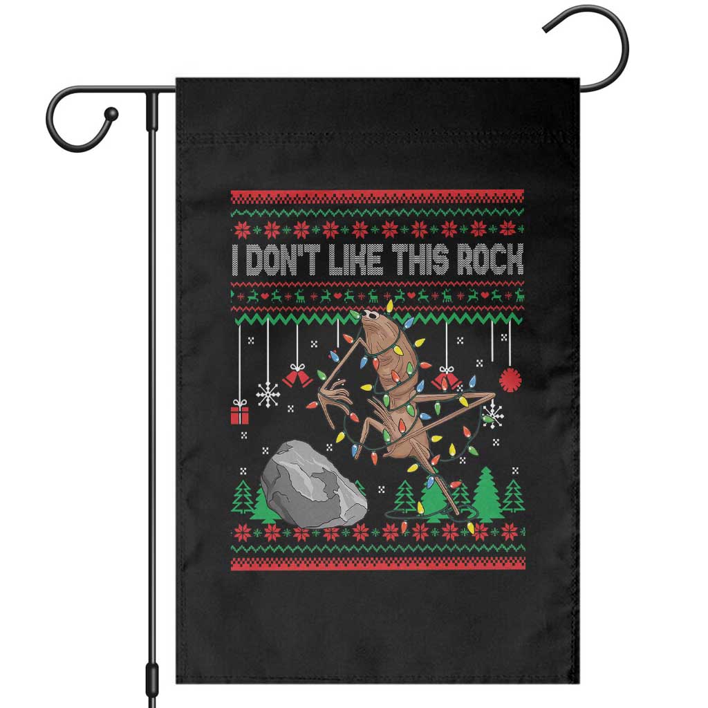 Christmas Marcus The Worm Meme Garden Flag I Dont Like This Rock Brainrot Funny Ugly Xmas TS10 Black Print Your Wear