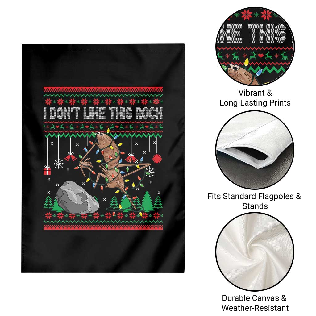Christmas Marcus The Worm Meme Garden Flag I Dont Like This Rock Brainrot Funny Ugly Xmas TS10 Print Your Wear