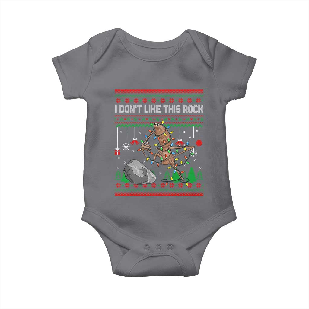 Christmas Marcus The Worm Meme Baby Onesie I Dont Like This Rock Brainrot Funny Ugly Xmas TS10 Charcoal Print Your Wear