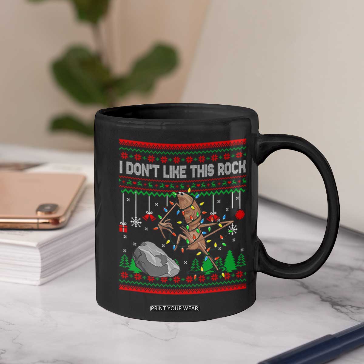 Christmas Marcus The Worm Meme Coffee Mug I Dont Like This Rock Brainrot Funny Ugly Xmas TS10 Print Your Wear
