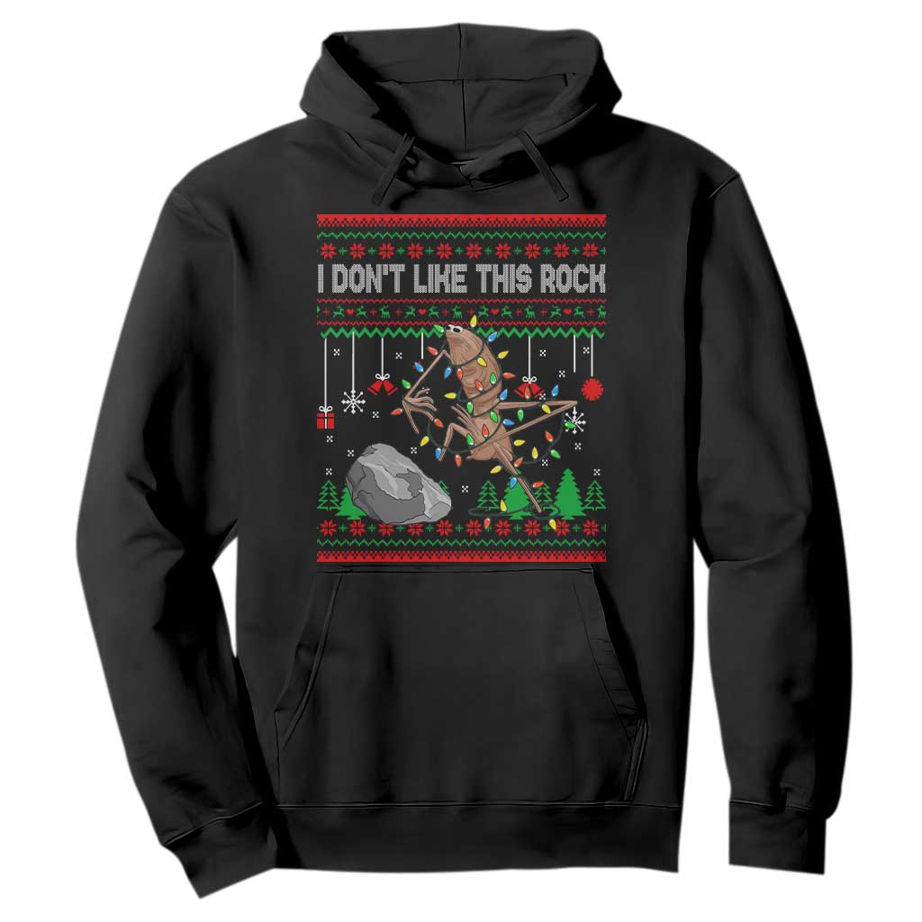 Christmas Marcus The Worm Meme Hoodie I Dont Like This Rock Brainrot Funny Ugly Xmas TS10 Black Print Your Wear