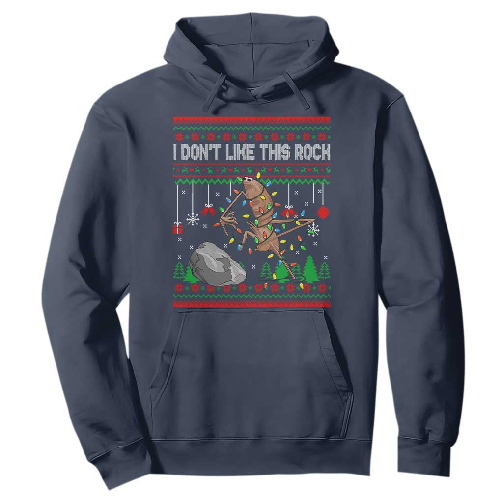 Christmas Marcus The Worm Meme Hoodie I Dont Like This Rock Brainrot Funny Ugly Xmas TS10 Navy Print Your Wear
