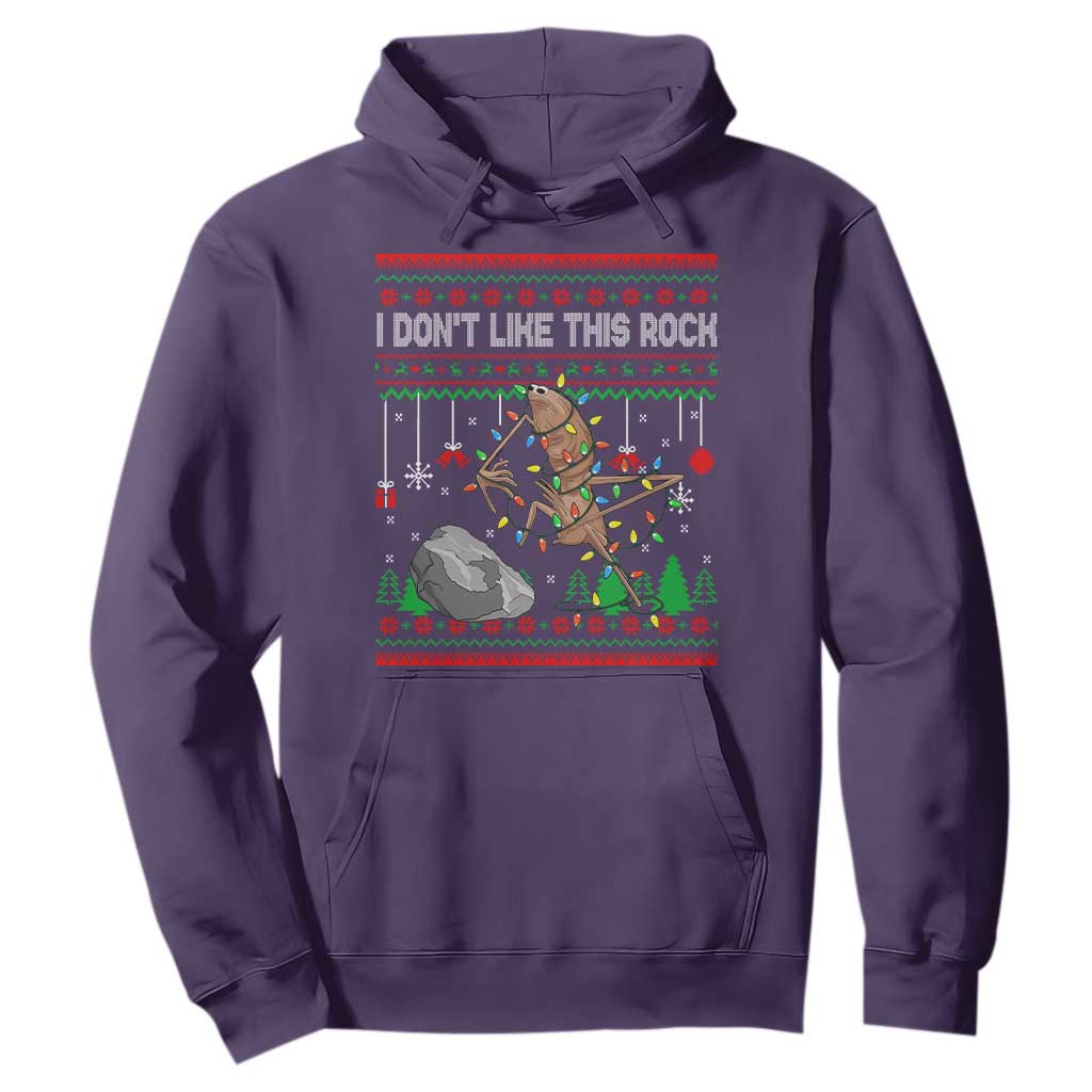 Christmas Marcus The Worm Meme Hoodie I Dont Like This Rock Brainrot Funny Ugly Xmas TS10 Purple Print Your Wear