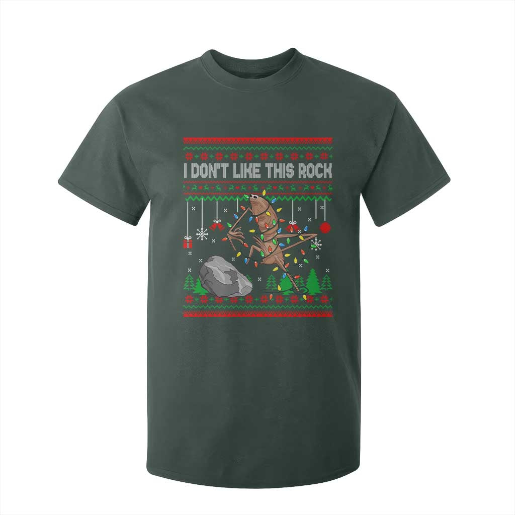 Christmas Marcus The Worm Meme T Shirt For Kid I Dont Like This Rock Brainrot Funny Ugly Xmas TS10 Dark Forest Green Print Your Wear
