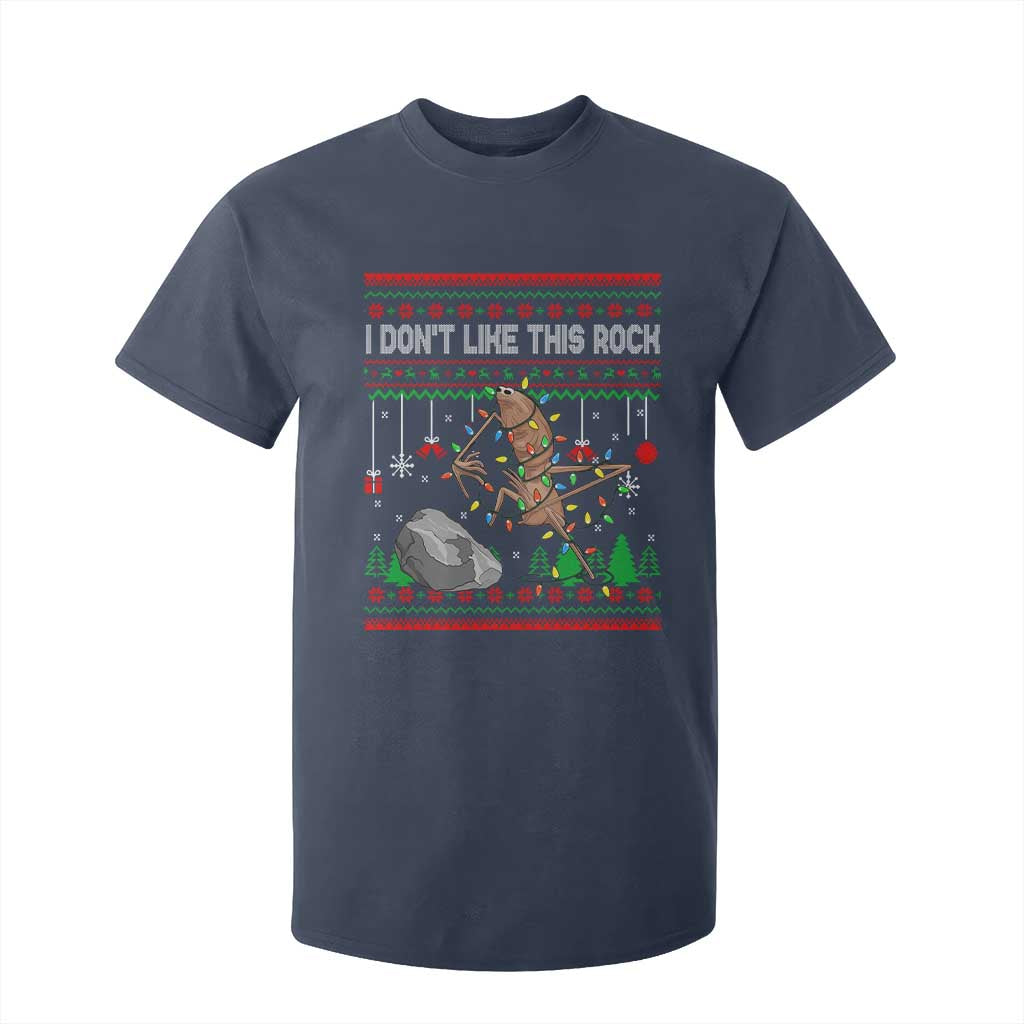 Christmas Marcus The Worm Meme T Shirt For Kid I Dont Like This Rock Brainrot Funny Ugly Xmas TS10 Navy Print Your Wear