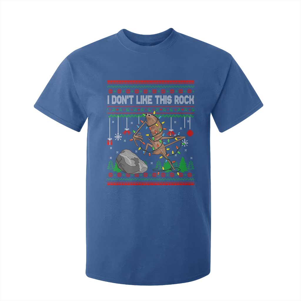 Christmas Marcus The Worm Meme T Shirt For Kid I Dont Like This Rock Brainrot Funny Ugly Xmas TS10 Royal Blue Print Your Wear