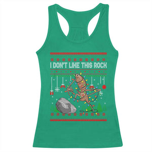 Christmas Marcus The Worm Meme Racerback Tank Top I Dont Like This Rock Brainrot Funny Ugly Xmas TS10 Irish Green Print Your Wear