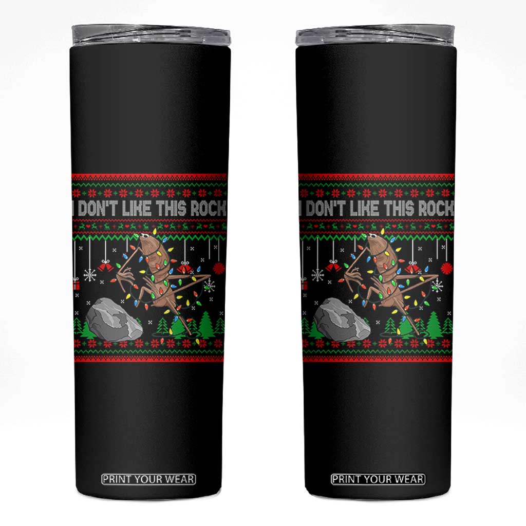 Christmas Marcus The Worm Meme Skinny Tumbler I Dont Like This Rock Brainrot Funny Ugly Xmas TS10 Black Print Your Wear