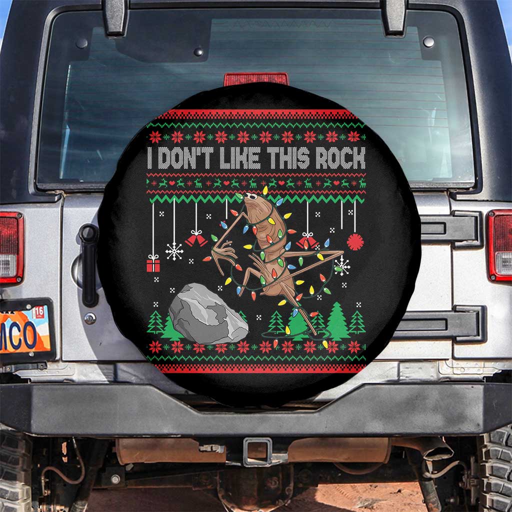 Christmas Marcus The Worm Meme Spare Tire Cover I Dont Like This Rock Brainrot Funny Ugly Xmas TS10 No hole Black Print Your Wear