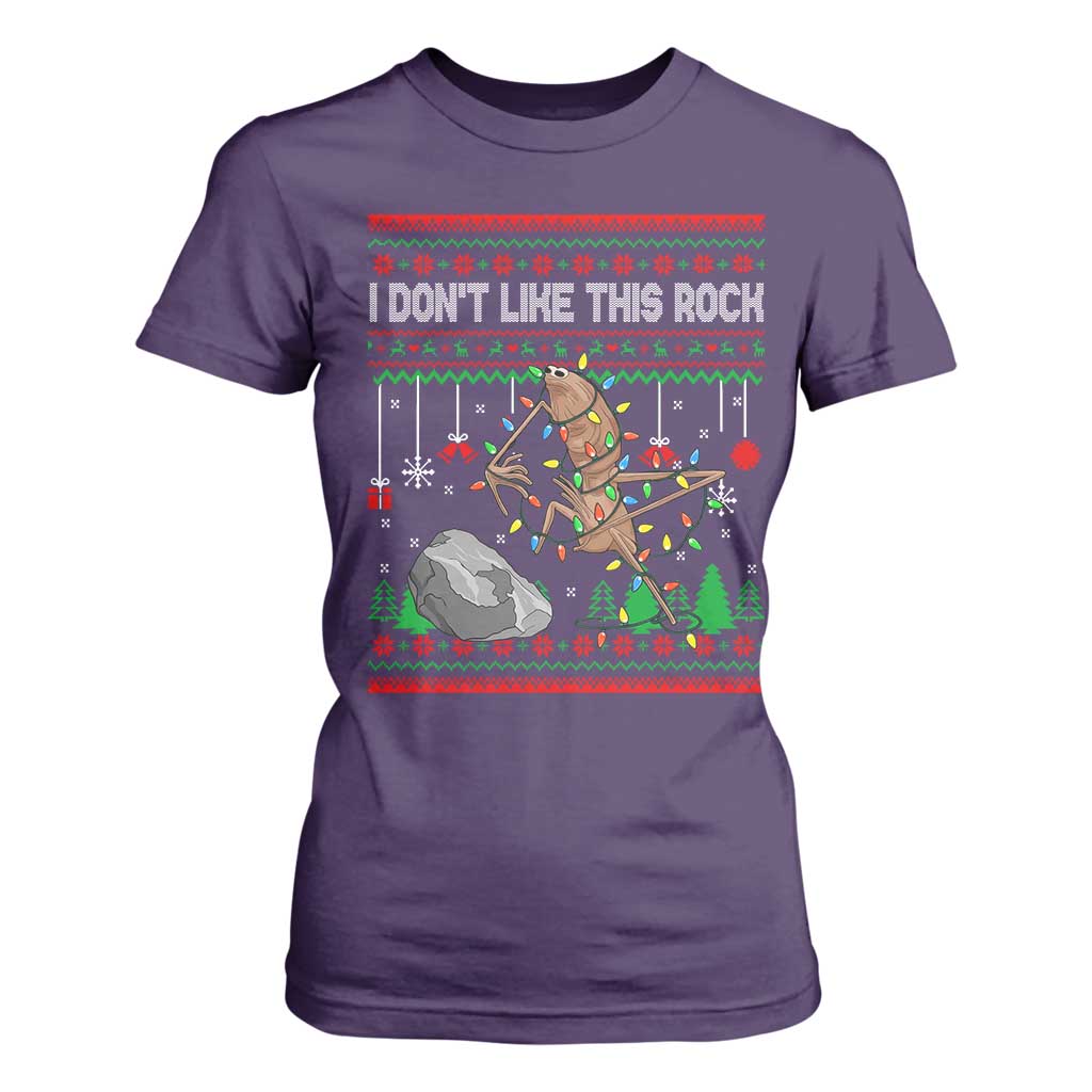 Christmas Marcus The Worm Meme T Shirt For Women I Dont Like This Rock Brainrot Funny Ugly Xmas TS10 Purple Print Your Wear