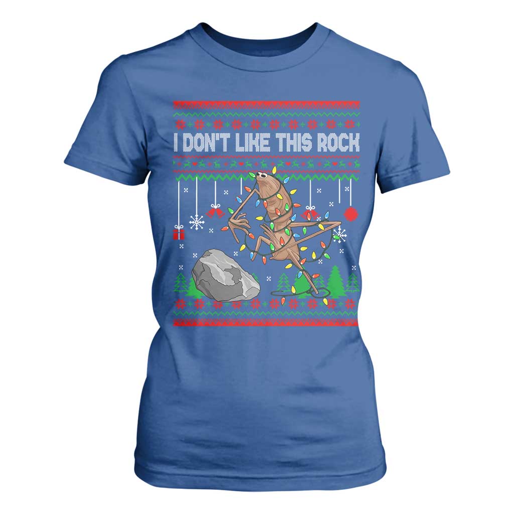 Christmas Marcus The Worm Meme T Shirt For Women I Dont Like This Rock Brainrot Funny Ugly Xmas TS10 Royal Blue Print Your Wear