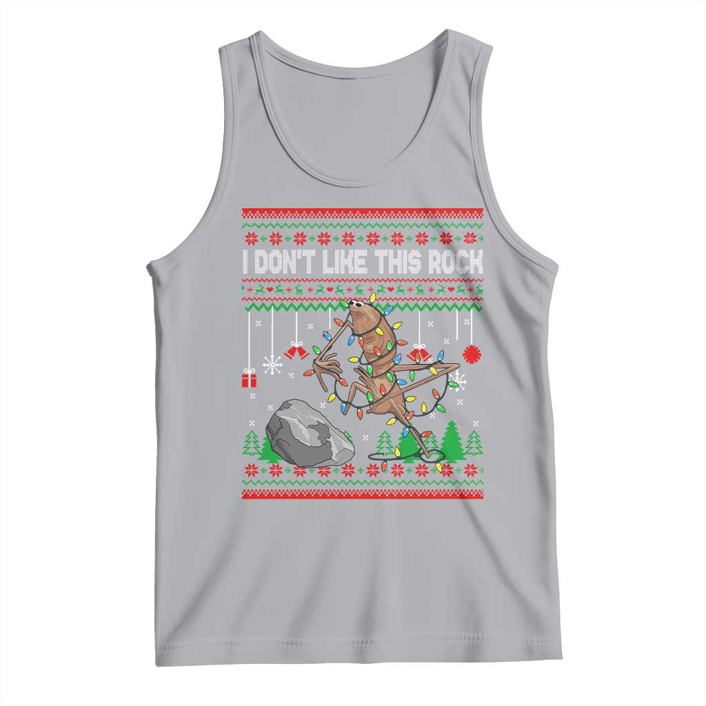 Christmas Marcus The Worm Meme Tank Top I Dont Like This Rock Brainrot Funny Ugly Xmas TS10 Athletic Heather Print Your Wear