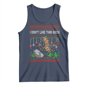 Christmas Marcus The Worm Meme Tank Top I Dont Like This Rock Brainrot Funny Ugly Xmas TS10 Navy Print Your Wear